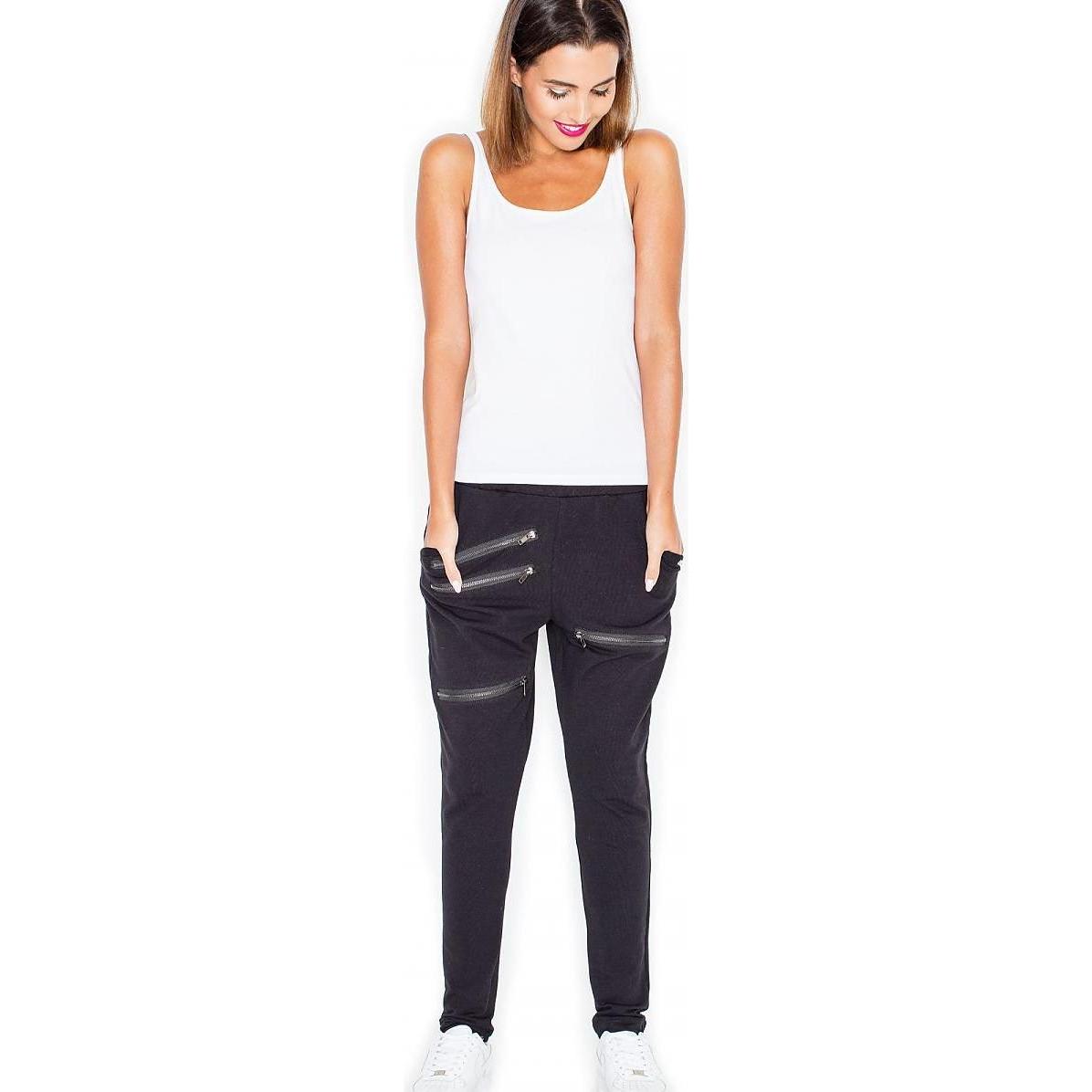 Katrus, Damen, Hosen, Damen Hose, Schwarz, (S)