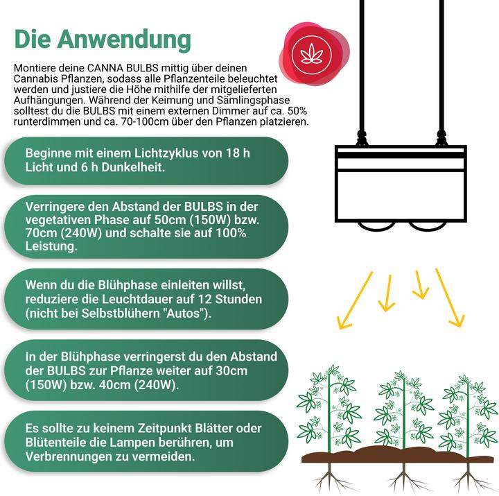 Produktbild Parus by Venso Venso EcoSolutions CANNA BULB 240, LED Pflanzenlampe, 240 Watt Grow Lampe Cannabis mit Vollspektrum (LED, 245 V)