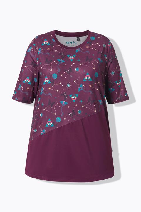 Actual product image Ulla Popken Quick Drying Celestial Print Performance Tee (54)