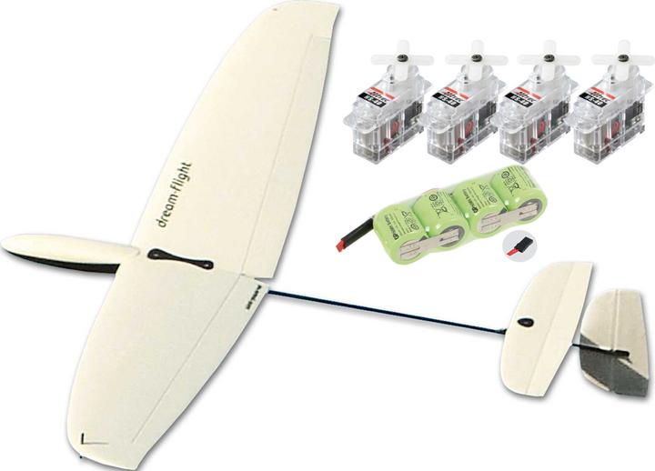 Dream-Flight Libelle Dlg Lindinger Super-Set With Hite Servos And Receiver Battery Glider (Glider)