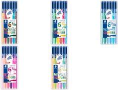 Immagine prodotto Staedtler penne a punta triangolare in fibra triplus color 323 (323-21 rosa chiaro 323-62 lavanda, 323-43 - arancione chiaro 323-53 - verde lime, 6 colori pastello, 323-54 turchese 323-82 - grigio chiaro, 6 x)