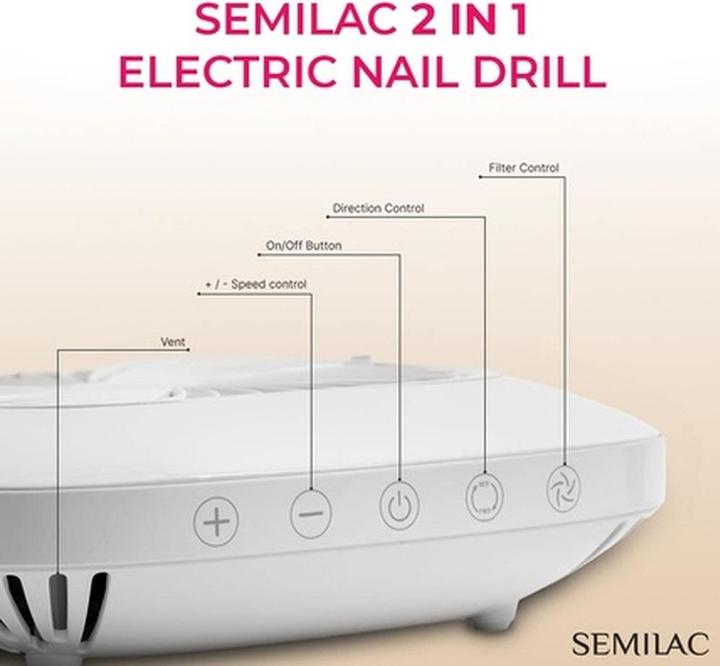 Produktbild Semilac Elektrische Nagelfeile No Dust 2in1