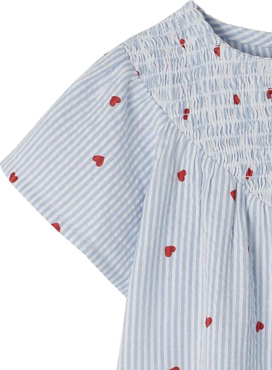 Image du produit Vertbaudet Ensemble bébé en seersucker : robe, short & serre-tête (68)