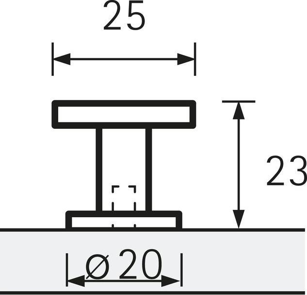 Produktbild Hettich Knopf Fogo Edelstahl Optik gebürstet