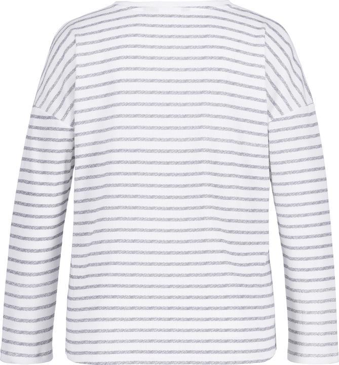 Actual product image Ulla Popken Waffle Texture Stripe Oversized Fit Stretch Knit Lounge Top (46, 48)