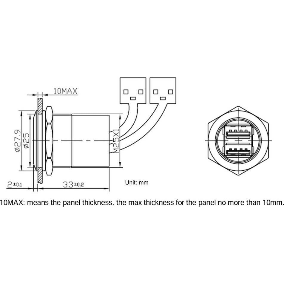 Thumbnail - Tru Components USB-Einbaubuchse 3.0, Elektronikkabel + Stecker, Grau