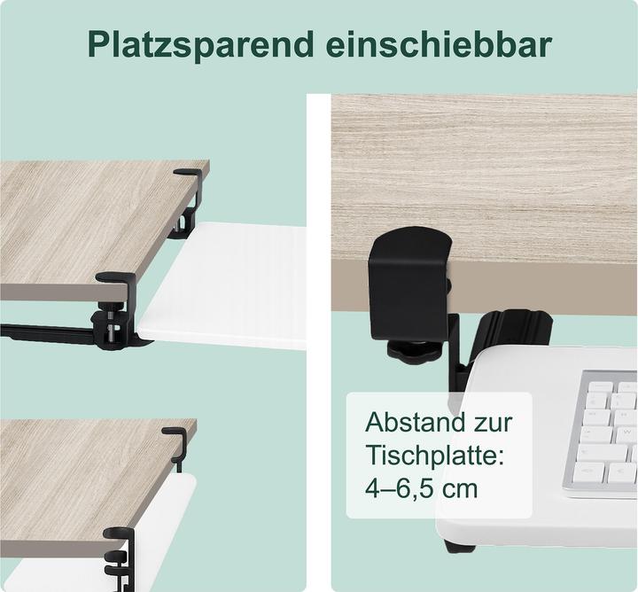 Produktbild Relaxdays Ausziehbare Tastaturablage zum Klemmen