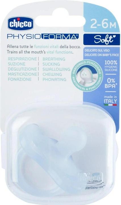 Produktbild Chicco Physiologischer Beruhigungssauger PHYSIOFORMA SOFT, BLUE, Silikon, 1 Stk. - 2-6m (1 x, bis 2 Monate)