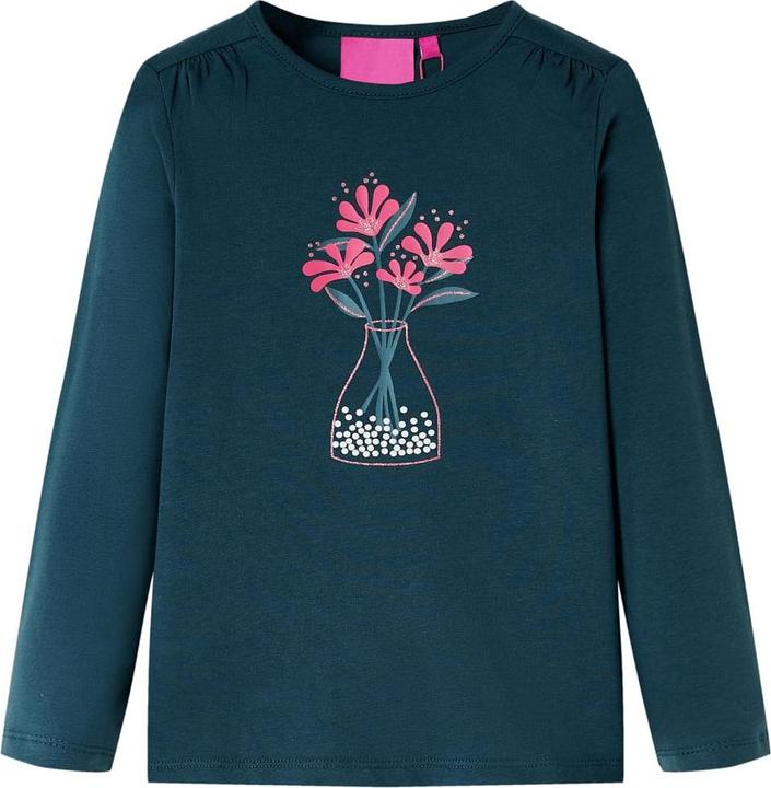 Produktbild vidaXL Kinder-Langarmshirt Dunkelgrün 92,Material: 95 % Baumwolle (92)