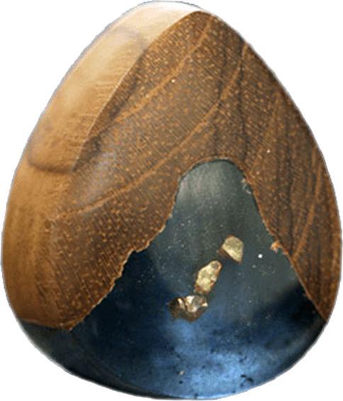 Immagine prodotto Star Piercing Spina svasata in teak Gocce di metallo in scaglie epossidiche marrone (senza ottone, Organico)