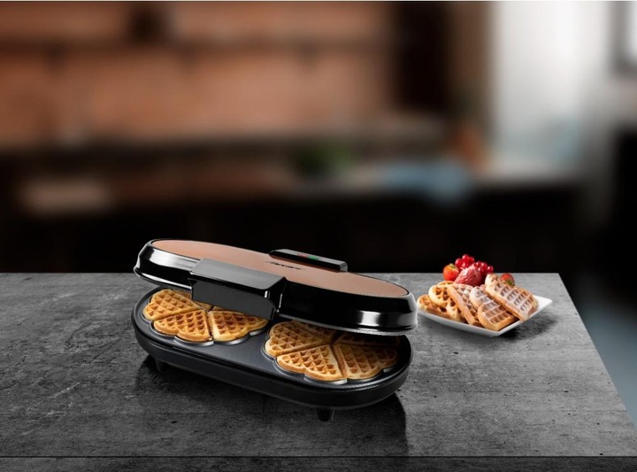 Actual product image Bestron Double waffle iron for classic heart-shaped waffles