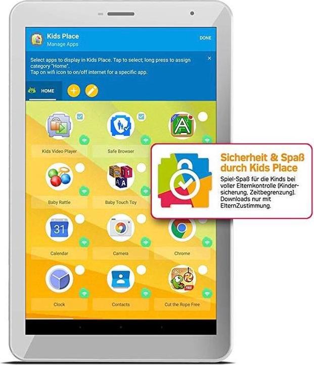 Produktbild Odys Junior 8 Pro (8", 16 GB, Yellow, Red)