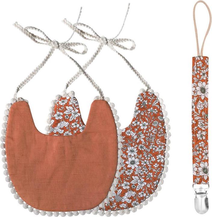 Image du produit That's mine Thats mine - Kit bavoir & attache-sucette Terracotta