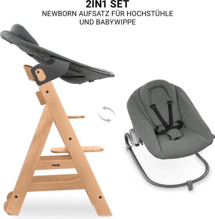 Produktbild Hauck Hochstühle Beta Plus Natural 5-tlg. Newborn Set - Hochstuhl + (Hochstuhl Sitzerhöhung)