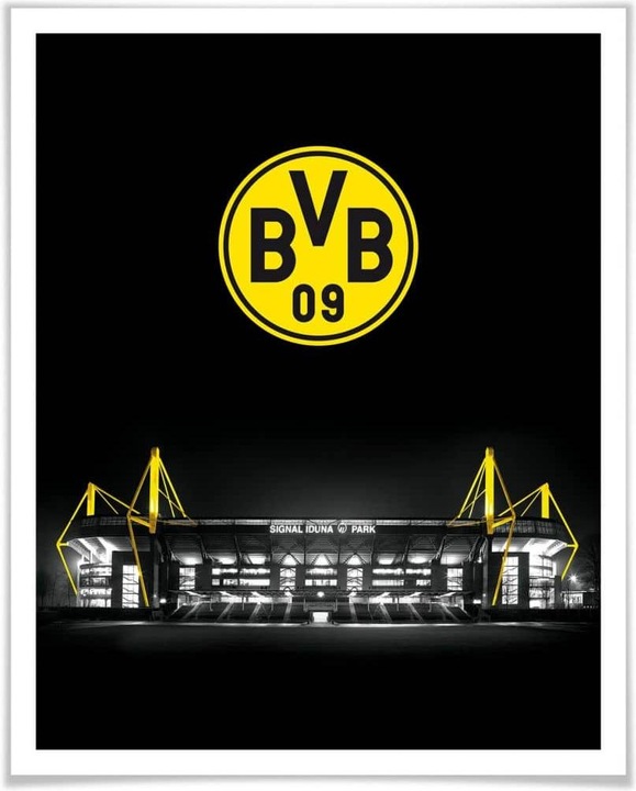 Produktbild Borussia Dortmund BVB Signal Iduna Park bei Nacht Emblem (24 x 30 cm)