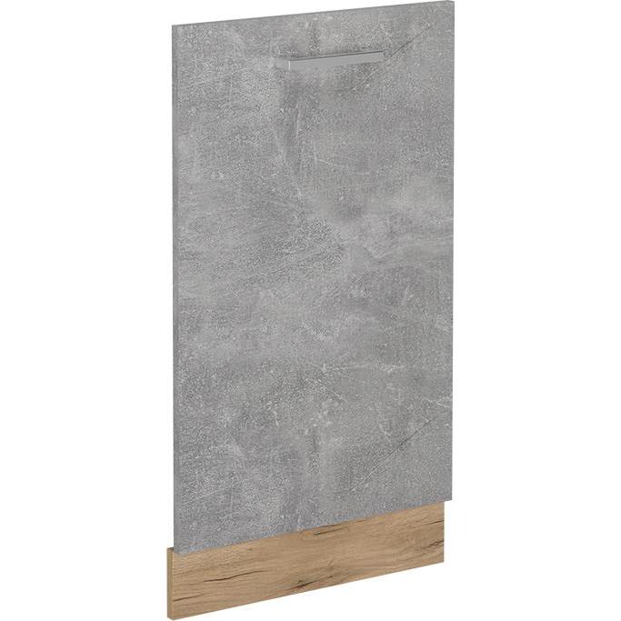 Vichy Geschirrspülblende R-Line, Beton/Goldkraft Eiche, 45 cm ohne Arbeitsplatte, Geschirrspüler Zubehör, Grau
