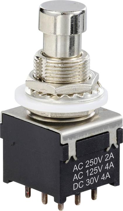 Produktbild Tru Components TC-12193712 Druckschalter 3P2T mit geradem Stift Schaltstrom (ma