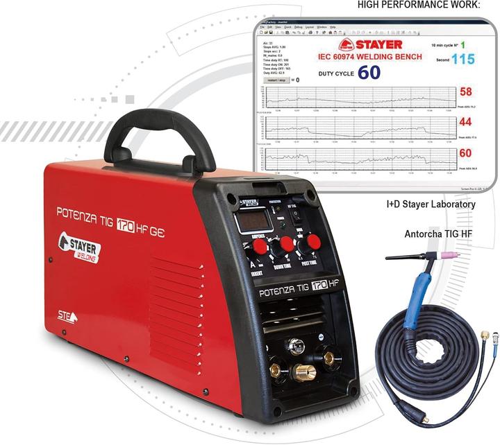 Actual product image Stayer Welding Potenza Tig 170 Hf Inverter for welding machine Tig 170 60 A 4mm 5kg Kva5