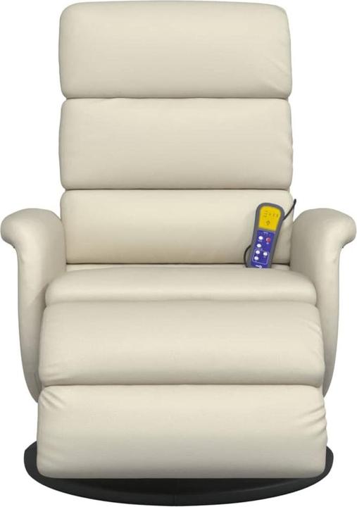 Produktbild vidaXL Massagesessel mit Fussteil Creme Kunstleder,Farbe