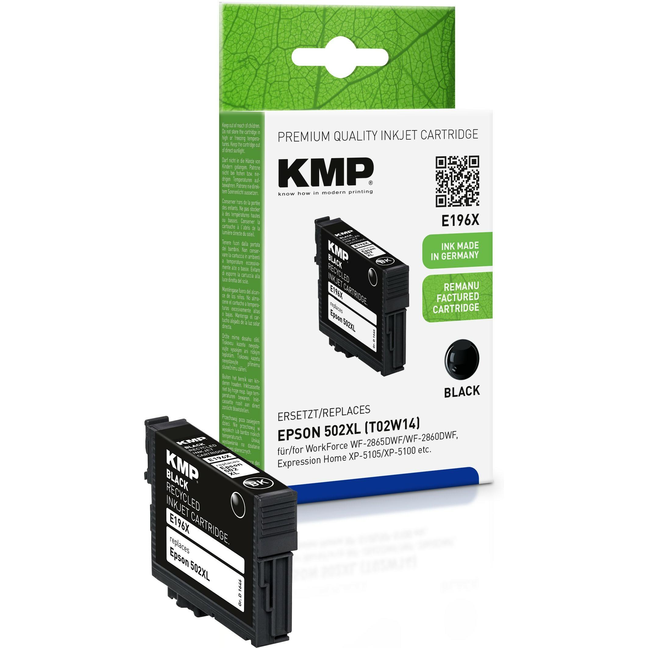 KMP, Druckerpatrone, Tinte ersetzt 502XL (T02W14) (BK)