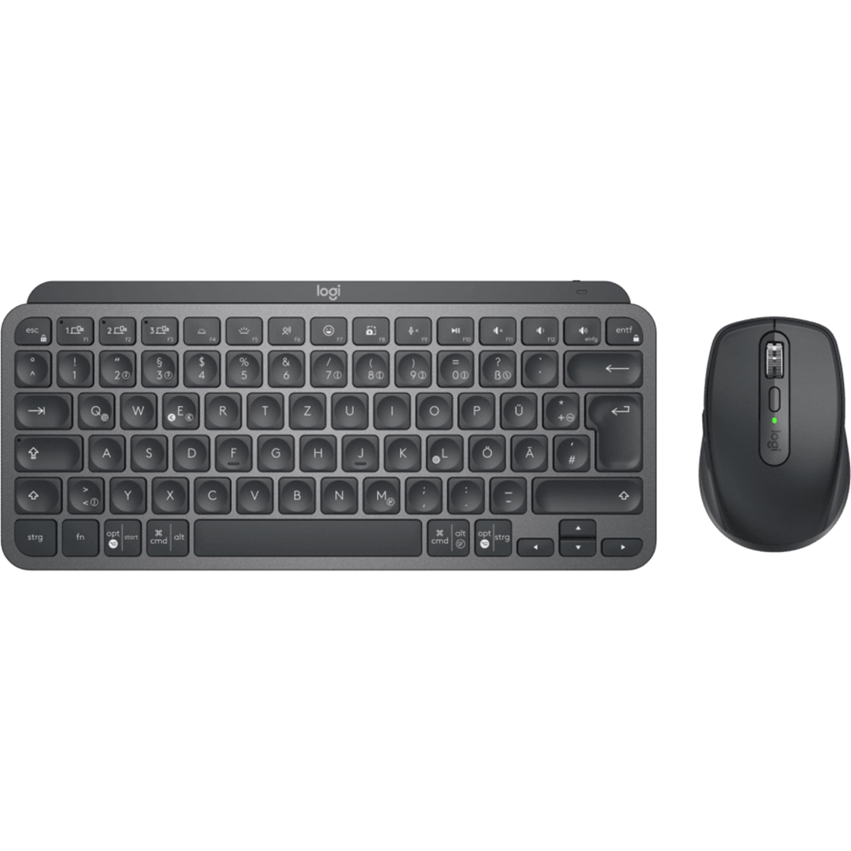 Logitech MX Keys Mini Combo for Business (DE, Kabellos), Tastatur, Grau