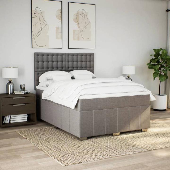 Produktbild vidaXL Bo x springbett mit Matratze 140 x 200 cm Stoff (140 x 200 cm)