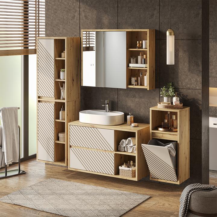Produktbild Vicco Badmöbel-Set Viola, Artisan-Eiche, 4 Teile