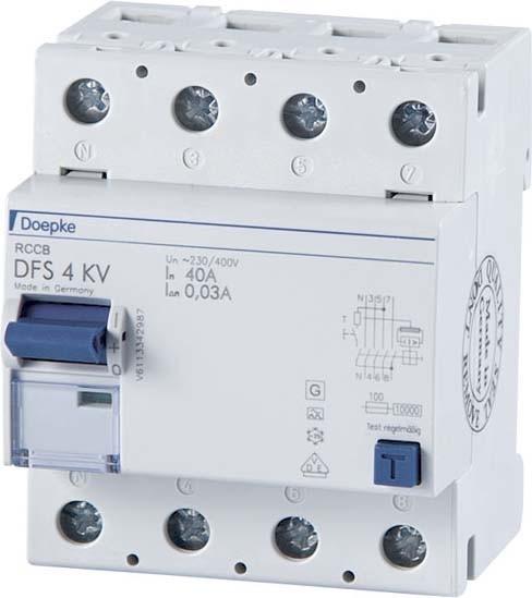 Produktbild Doepke DOEP DFS4 040-4/0,30-A KV Fehlerstromschutzschalter DFS4 4-p