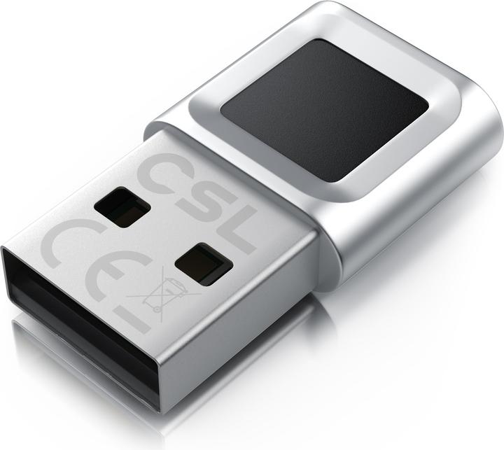 CSL Fingerabdrucksensor, Windows 11, bis zu 10 IDs, biometrische Authentifizierung, Plug & Play, USB-A