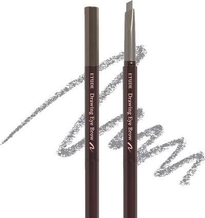 Actual product image Etude House House Drawing Eye Brow 0.25g Gray 21AD Long Lasting Eyebrow Pencil Soft Textured Natural Daily Look (Grey)