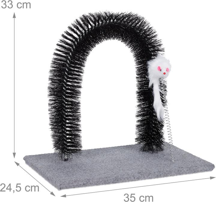 Actual product image Relaxdays Scratching Arch for Cats, Fur Care Stand (33 cm, Black)