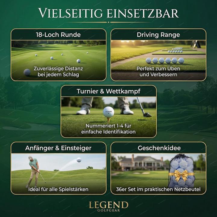 Produktbild Legend Distanz-Golfbälle, 36 Stk.