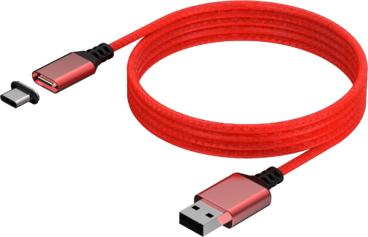 Konix Mythics Magnetic USB Charge Cable 3m - red (Xbox One S, Xbox One X, Xbox Series S, Xbox Series X)