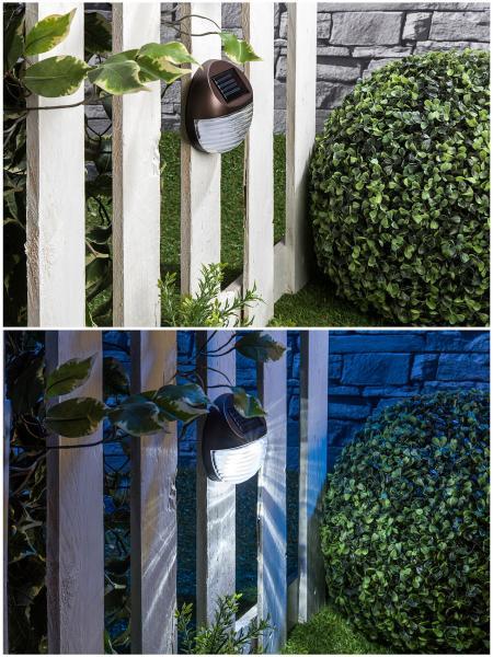Produktbild Lunartec 3er-Set Solar-LED-Zaunleuchte (1 lm, IP44)