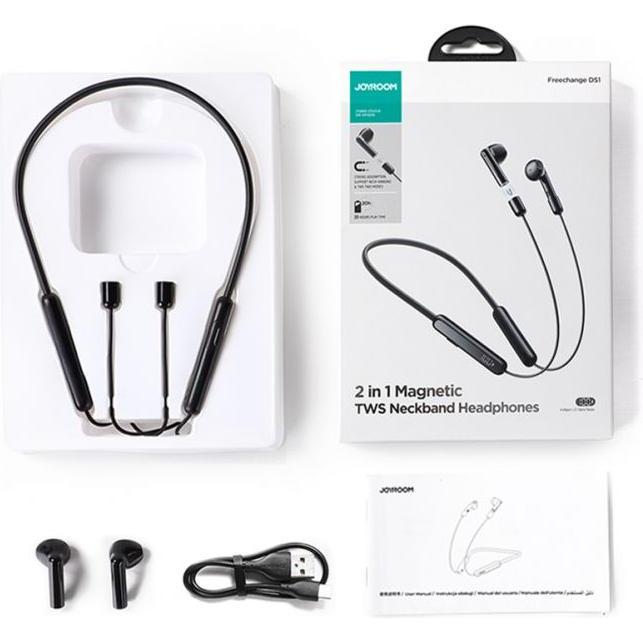 Thumbnail - Joyroom DS1 Sport Wireless Neckband Headphones - Black (8 h, Kabellos), Kopfhörer, Schwarz