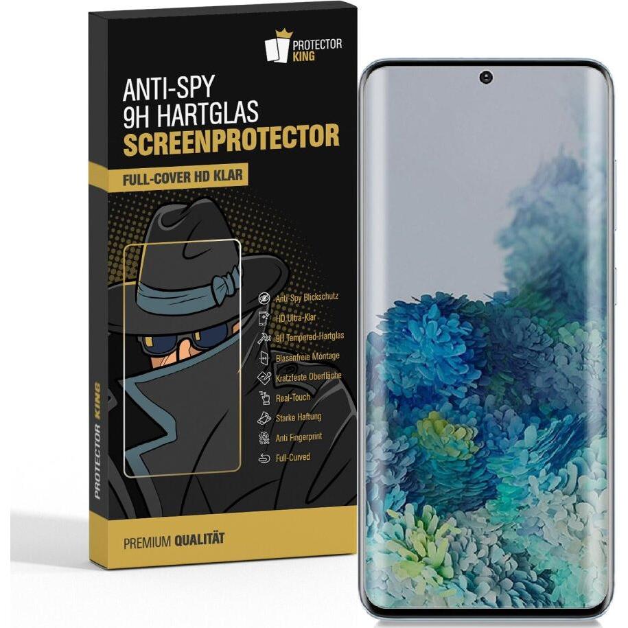 Protectorking 2x Echtes Tempered 9H Panzerhartglas Blickschutz (1 Stück, Samsung Galaxy S20), Smartphone Schutzfolie