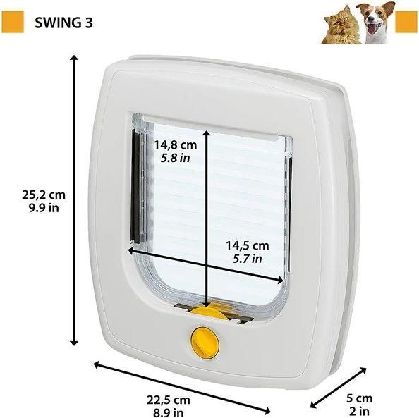 Image du produit Ferplast Swing 3 grey - Porte pour chien et porte pour chat - 22 5 x 5 x 25 2cm (Chatière manuelle)