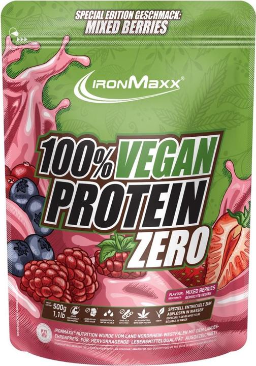 Produktbild IronMaxx 100% Vegan Protein Zero (Mixed berries, 1 Stk.)