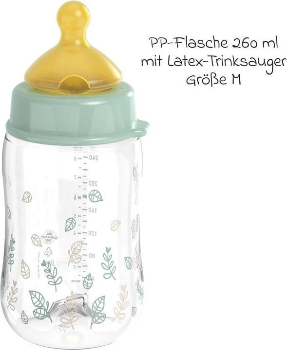 Produktbild NIP Babyflaschen PP-Flasche Cherry Green 260 ml + Latex-Trinksauger (260 ml)