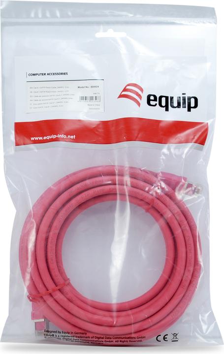 Productafbeelding equip RJ-45 - RJ-45, M/M S/FTP, 24AWG PoE++, LSZH (S/FTP, CAT8.1, 5 m)