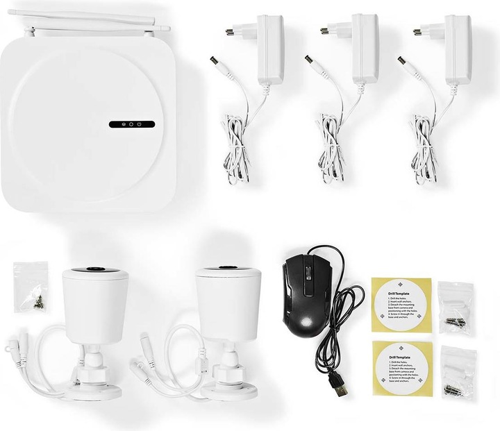 Actual product image Nedis SmartLife Wireless Camera System 2X Camera Full HD with Night Vision, IP65, SLNVR201CWT (1920 x 1080 Pixels)