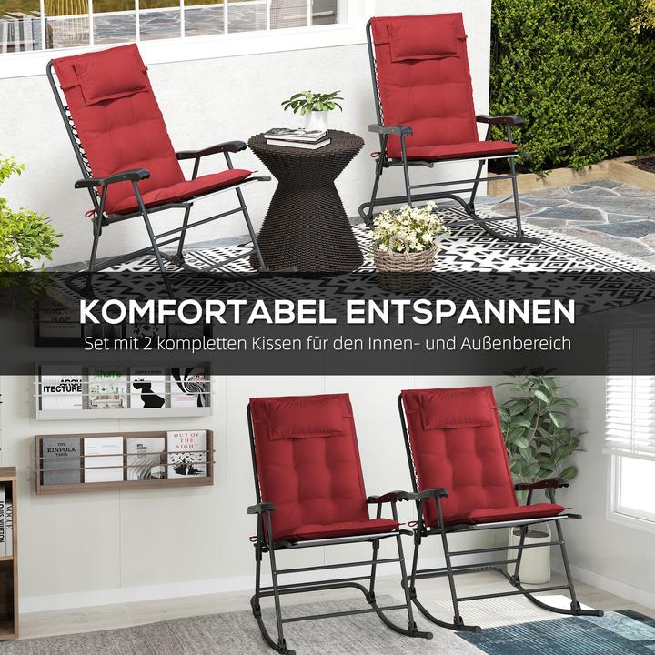 Image du produit Outsunny Liegenauflage Polyester Weinrot (116 x 50 cm)