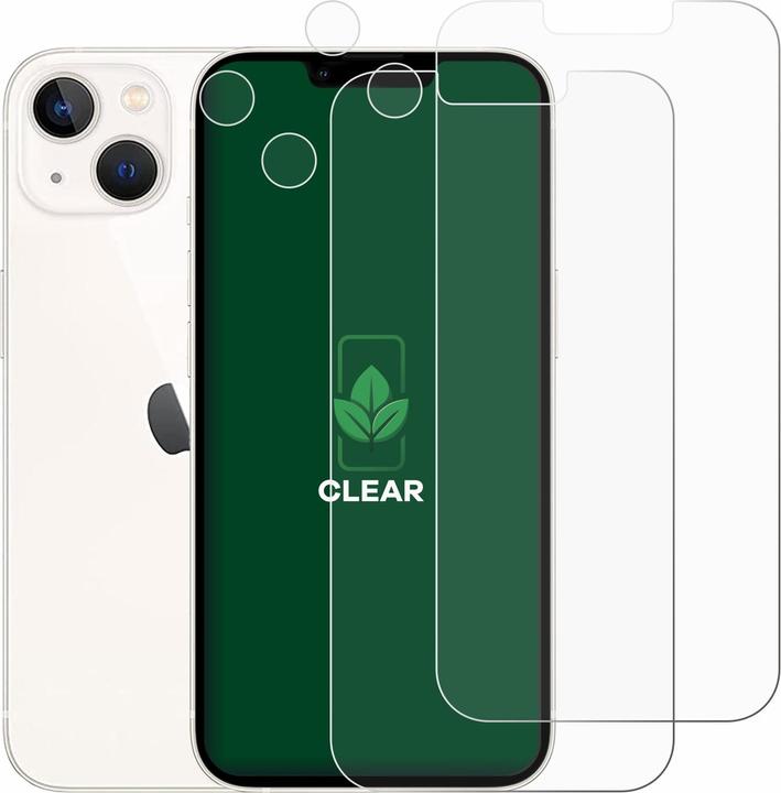 Produktbild ScreenLeaf Schutzfolie nachhaltiger Displayschutz Displayschutzfolie Folie Klar Transparent (2 Stück, Apple iPhone 13)