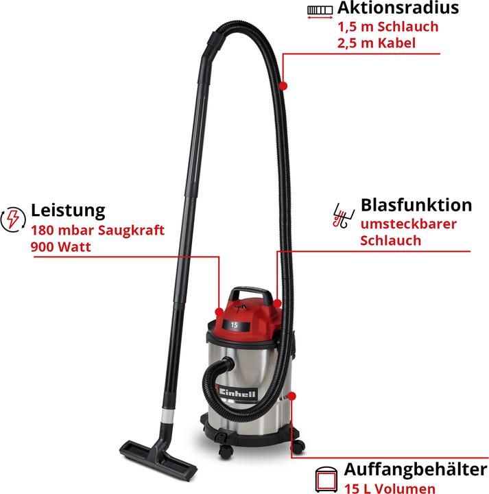 Produktbild Einhell TC-VC 1540 S (Nass-Trockensauger)
