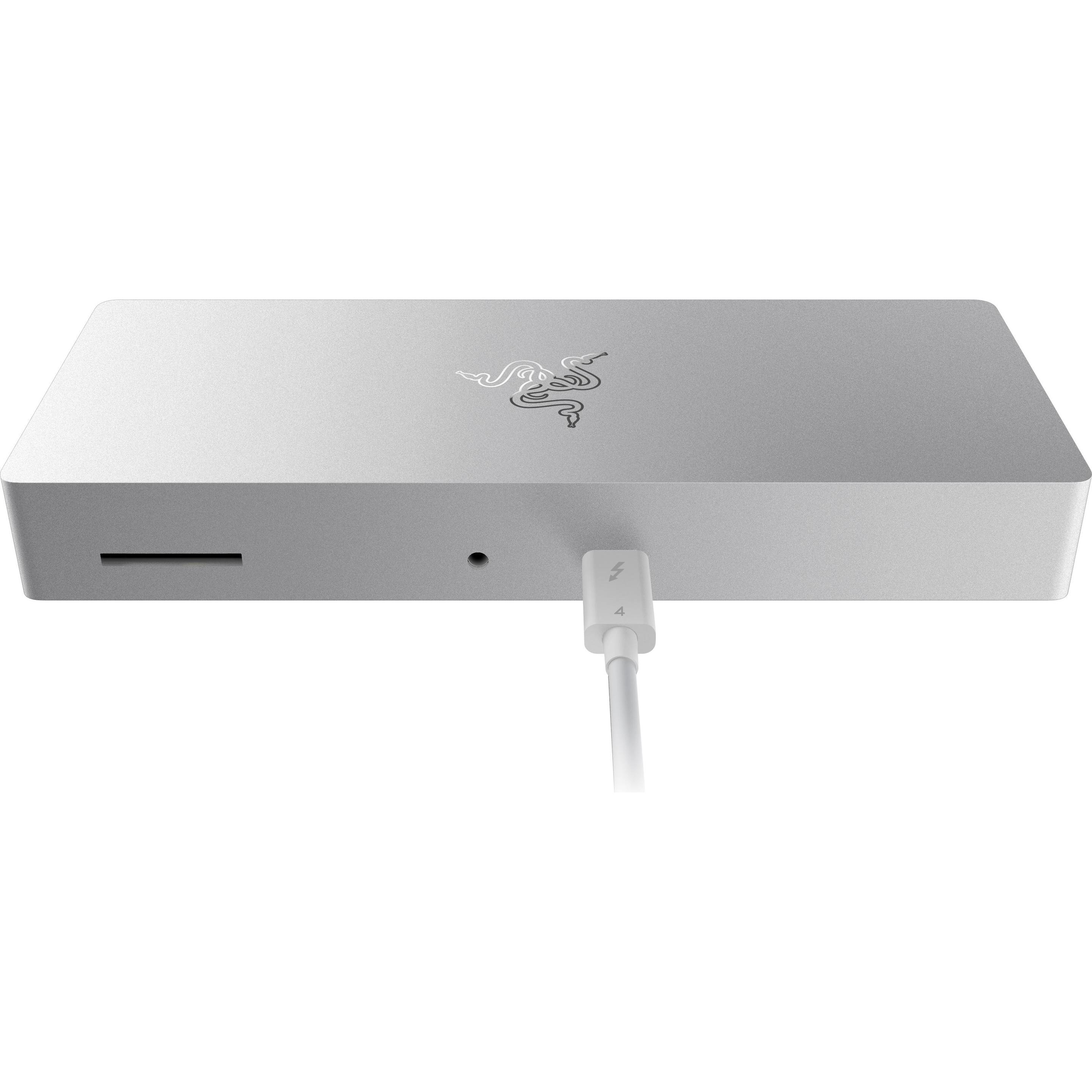 Razer Thunderbolt 4 Dock Mercury Edition (Thunderbolt, 9 Ports), Dockingstation + USB Hub, Silber