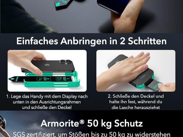 Produktbild ESR Armorite Panzerglas (1 Stk., Apple iPhone 15, Apple iPhone 16)