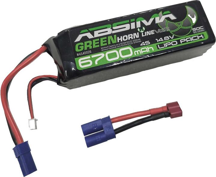 Actual product image Absima Greenhorn Vol.2 LiPo 4S 14,8V-50C 6700 SC (EC5/T-Plug) (14.80 V, 6700 mAh)