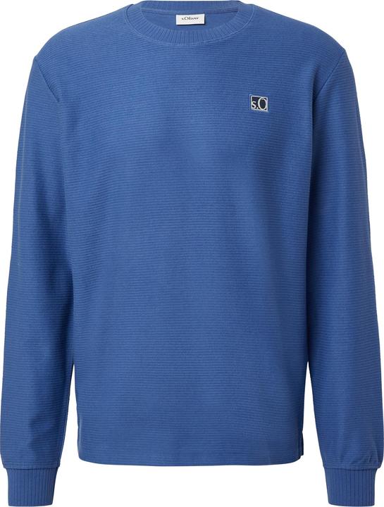 Produktbild s.Oliver Sweatshirt Leichtes Sweatshirt mit Rippstruktur und Logo (S)
