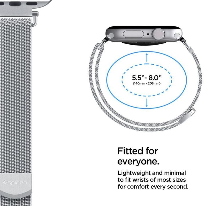 Produktbild Spigen Pasek WBM4 Band do Apple Watch 8 / 9 / 10 / 11 / SE 40/41/42mm Silver (Edelstahl)