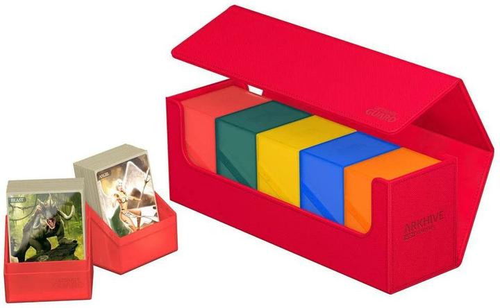 Actual product image Ultimate Guard Card Box XenoSkin Arkhive Monocolor 400+ Red